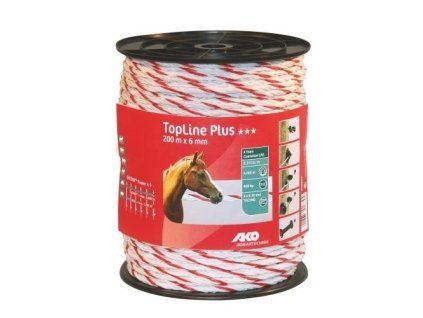 11053 polypropylenove lano pro elektricke ohradniky 6 mm topline plus