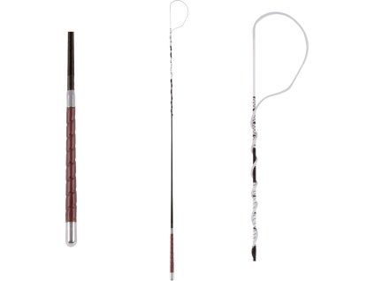 Vozový bič, kožená rukojeť (Velikost 140 cm, Barva black)