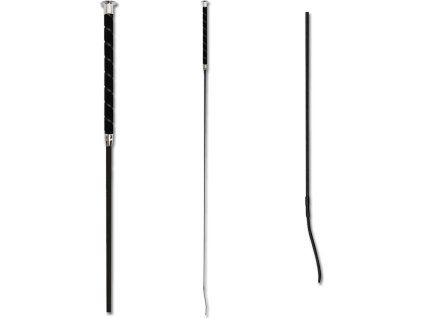 Drezurní bič - velurová rukojeť (Velikost 110 cm, Barva black)