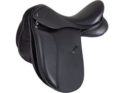 Pohodlné drezurní sedlo, kůže, pony (Velikost 15,5"/39 cm, Barva black)