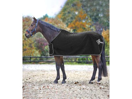 Odpocovací deka Waldhausen, zdobená (Velikost 135 cm, Barva black/silver)