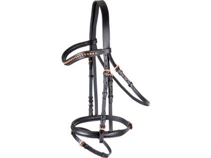 STAR Rose gold Uzdečka (Velikost PONY, Barva black)