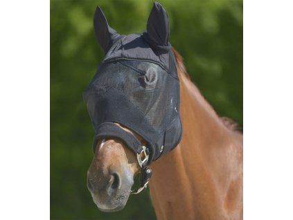 Maska proti hmyzu s ochranou uší Premium Waldhausen (Velikost PONY, Barva black)