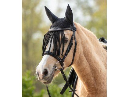 Čabraka na uši Waldhausen s třásněmi (Velikost PONY, Barva black)