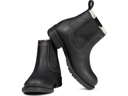 Pérka kožená Classic Winter ELT, zimní, dětská (Velikost 28, Barva black/silver)