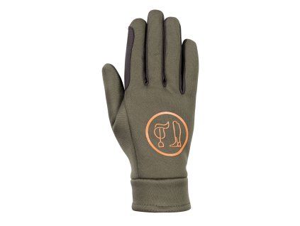 Jezdecké zimní rukavice -Lyon- olive green HKM