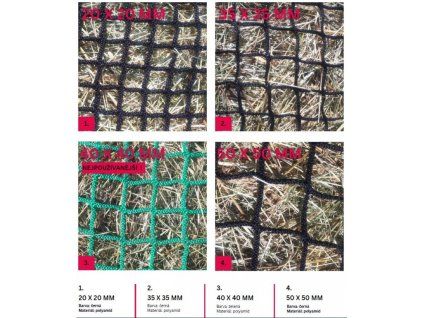 Síť na seno - krmiště 3,6 x 2,4 m, 4 velikosti ok, Sittec