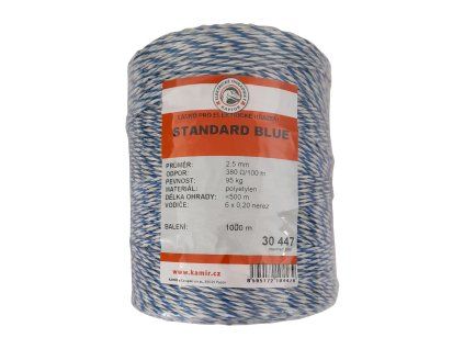 Polyetylenové lanko pro elektrické ohradníky STANDARD BLUE 2,5 mm