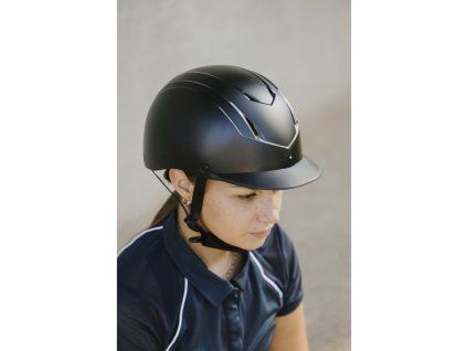 Bezpečnostní jezdecká helma Riding Word Topy, černá