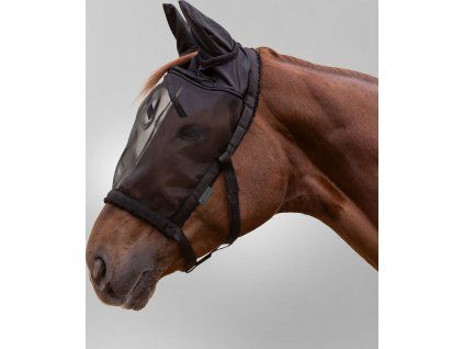 Pastevní ohlávka bez kování s maskou proti hmyzu (Velikost PONY, Barva black)