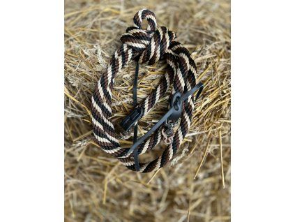 Provazové otěže Bang, délka 3m, průměr 18mm, hnědo-béžovo-černá