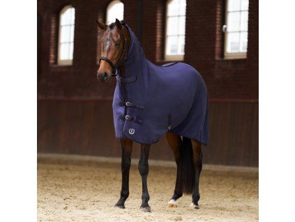Fleece deka s krkem a křížovým zapínáním Imperial Riding Fundamental, Navy