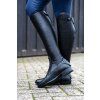 Vysoké jezdecké boty kožené -Titanium Style- short, width XL black