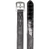 Kožené třmenové řemeny s nylonovým jádrem Waldhausen X-Line, crocodile design (Velikost 130 cm, Barva black)